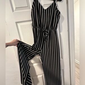 Striped black and white jumpsuit!